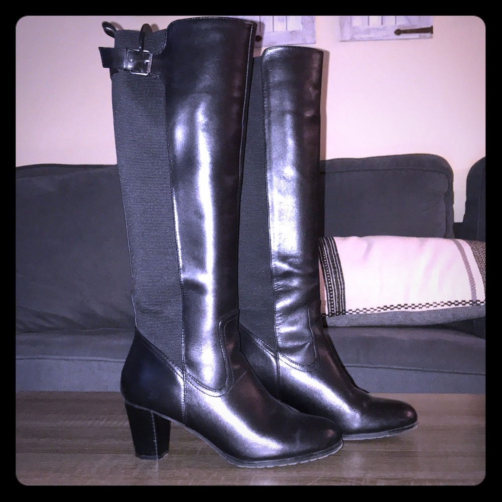 Bass black high heel boots